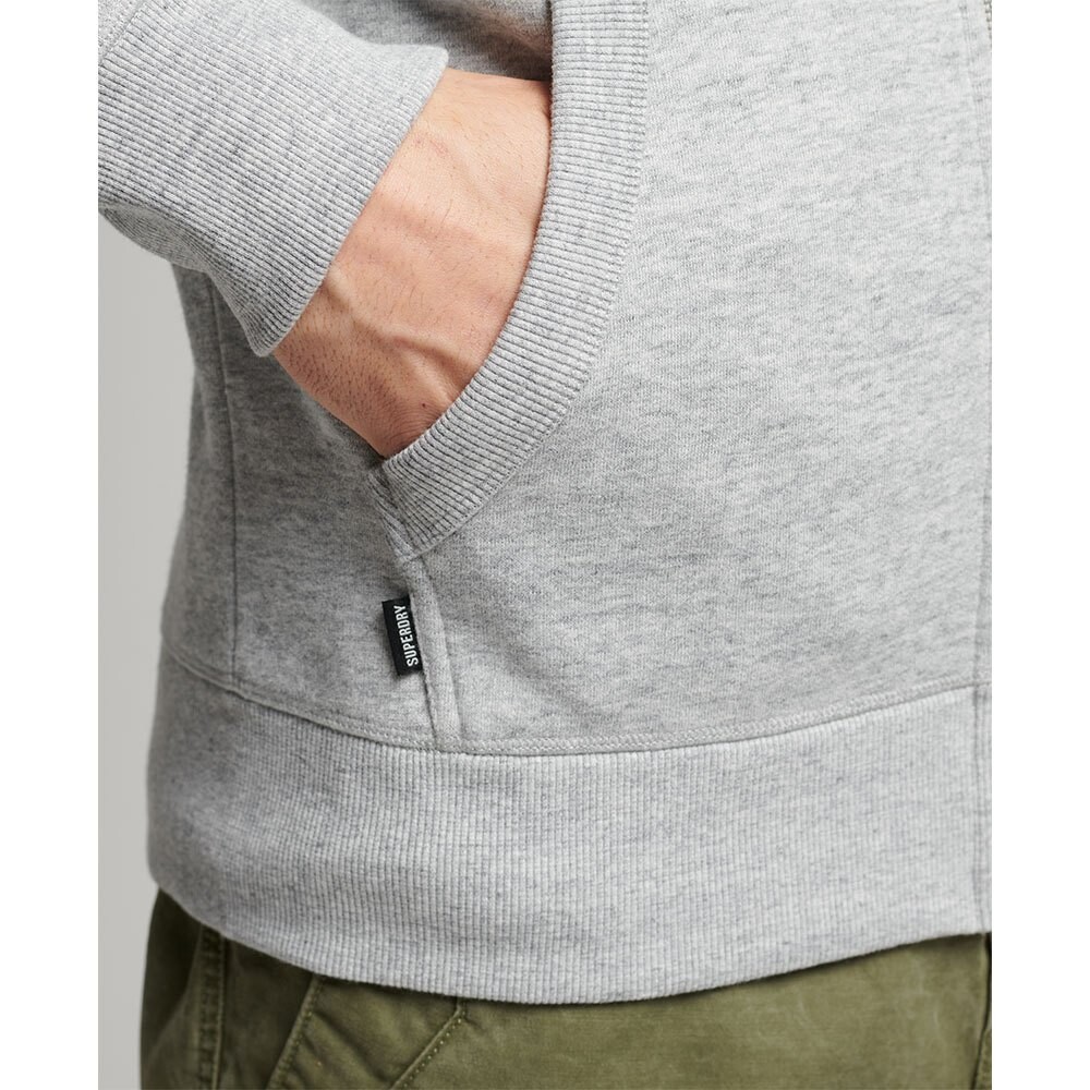 Толстовка Superdry Vintage Logo Emb Hood Full Zip, серый — фото 3