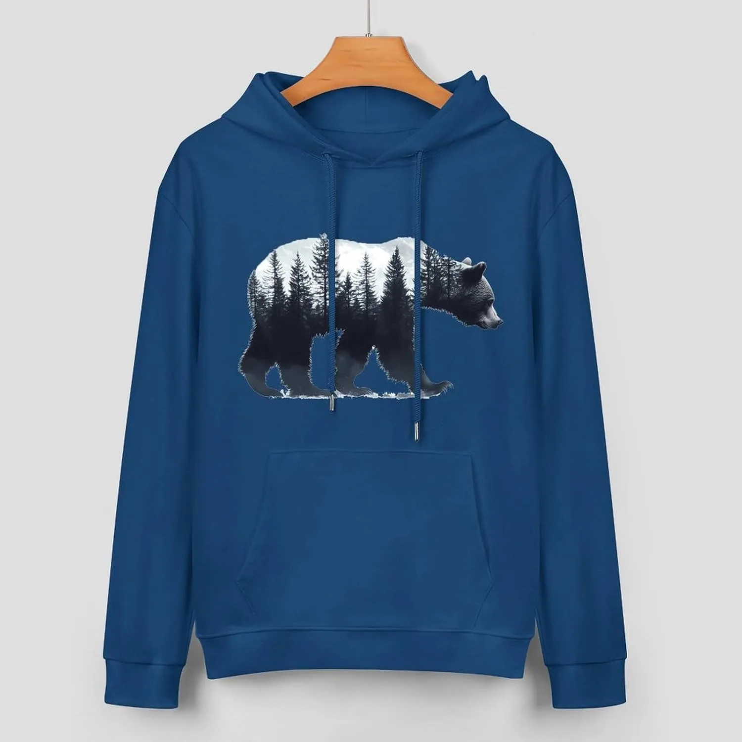 Толстовка Bear Forests Silhouette с капюшоном и карманом Generic, зеленый — фото 3