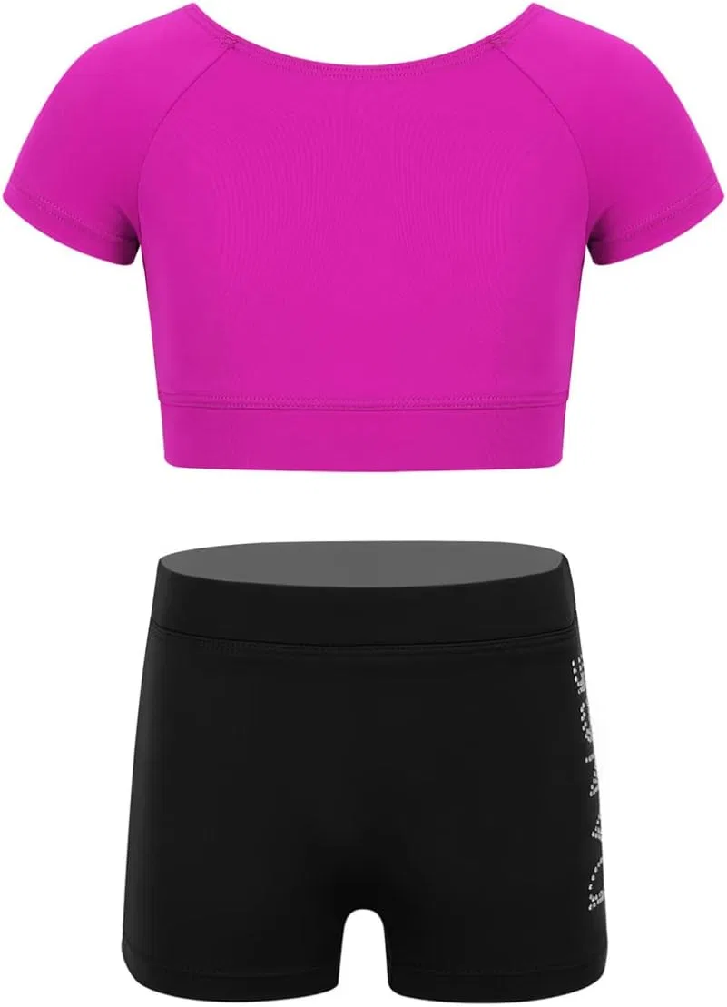 Спортивный костюм топ с шортами Miaeowve, Rose Red