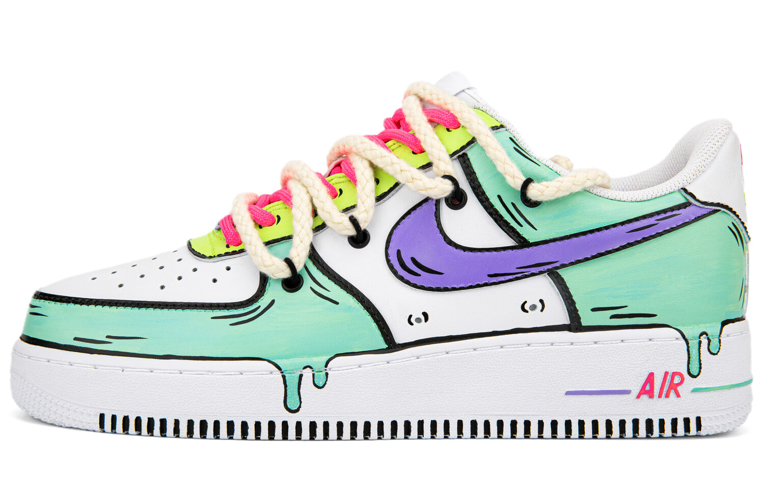 

Кроссовки Nike Air Force 1 Skateboard Shoes Women's Low-Top White/Green/Purple