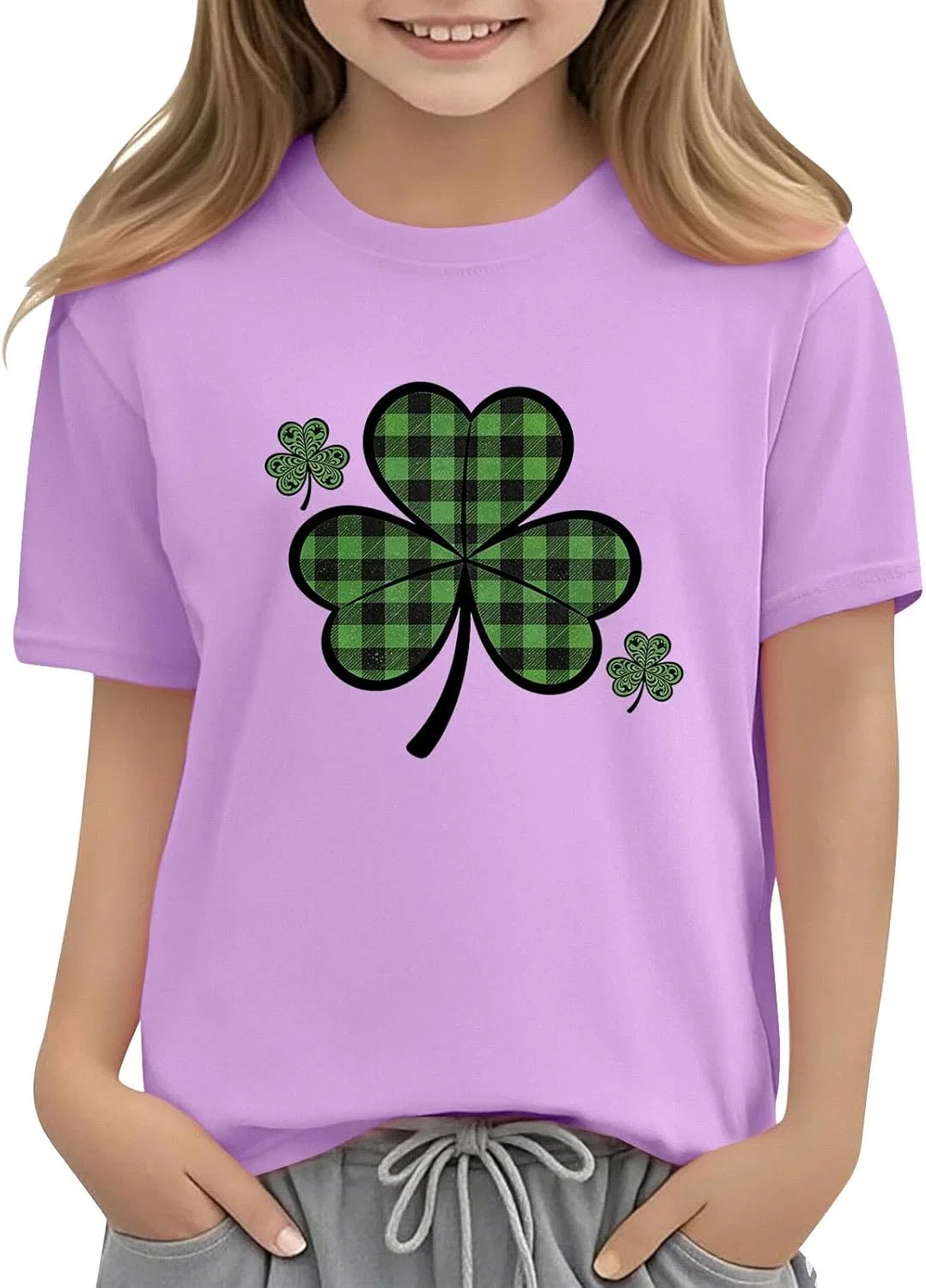 Футболка с принтом Shamrock, Zzalalana, фиолетовый