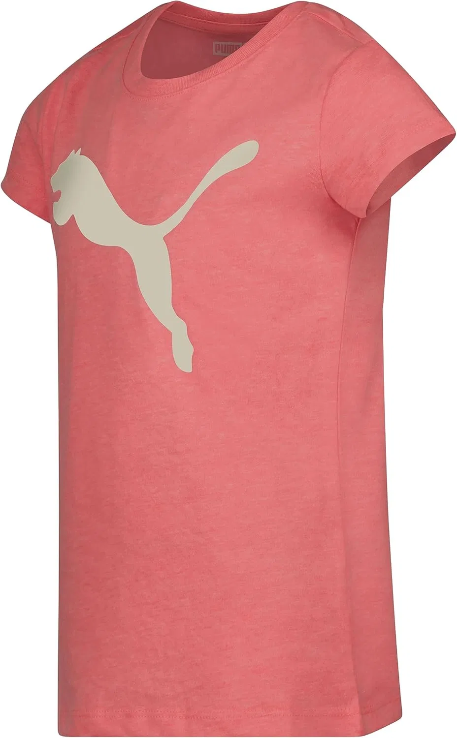 Детская футболка Puma с коротким рукавом и круглым вырезом, с логотипом Core Logo, мягкая и легкая, Ignite Pink — фото 4