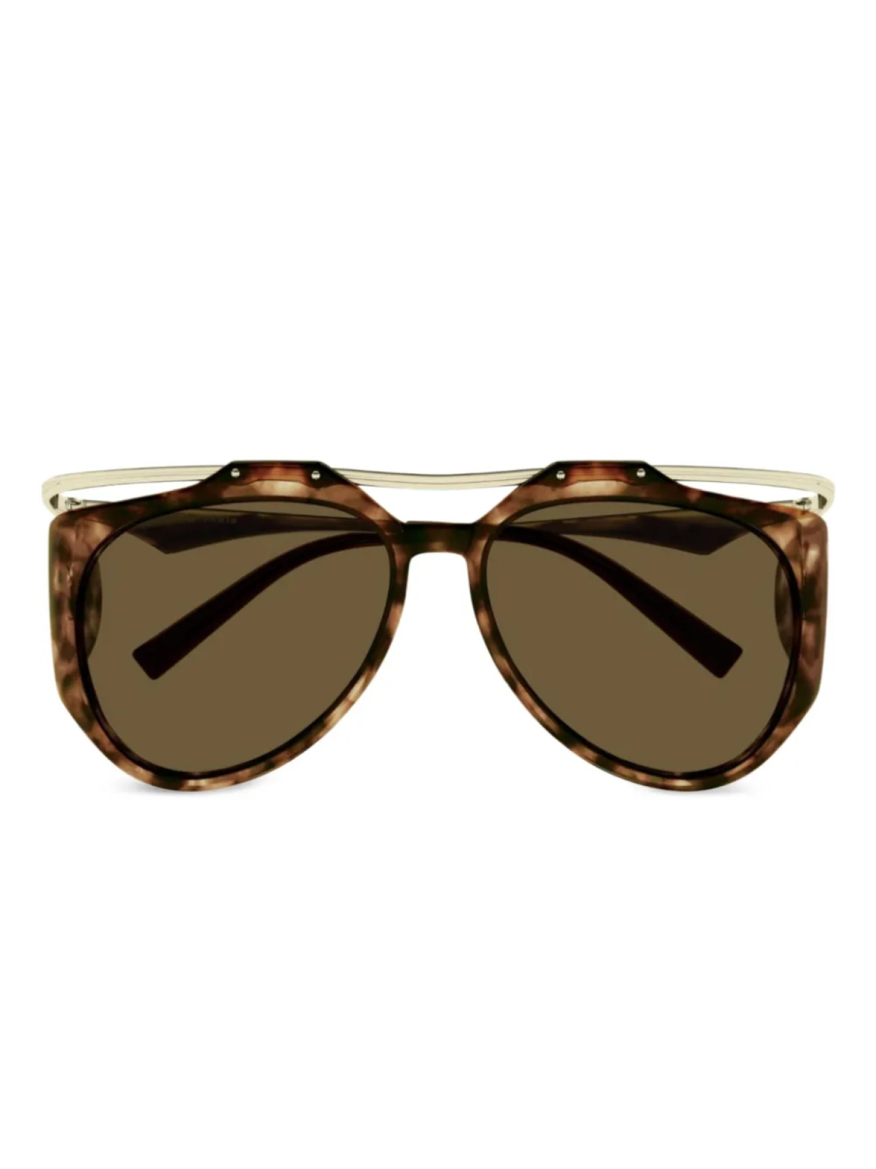 

Скульптурные солнцезащитные очки Saint Laurent Eyewear, коричневый