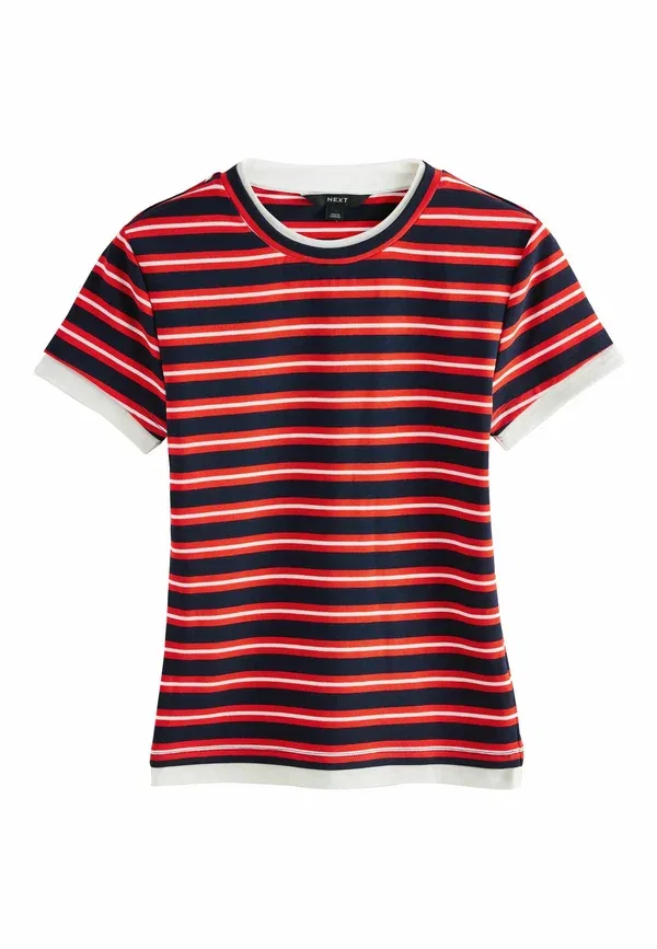 Футболка Next, Petite fit short sleeve layered crew neck t-shirt, красно-синяя полоска