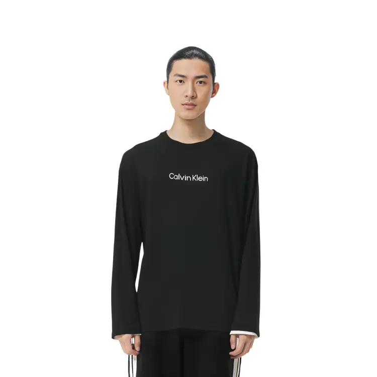 Футболка мужская классическая черная Calvin Klein, черный — фото 4