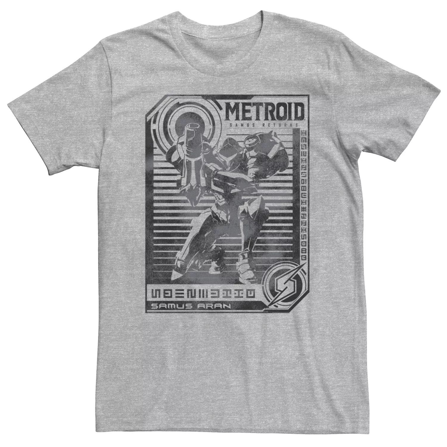 

Мужская футболка с винтажным плакатом Nintendo Metroid Samus Licensed Character