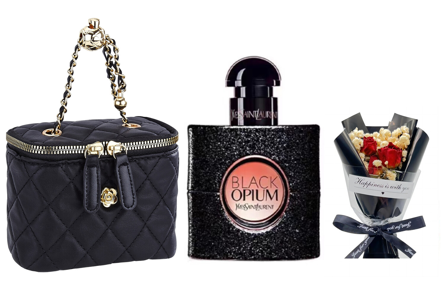 

Набор парфюмерии 520 для женщин SAINT LAURENT, Yves Saint Laurent черный Opium Eau De Toilette 90ML+Baby's Breath+Mini Shoulder Bag