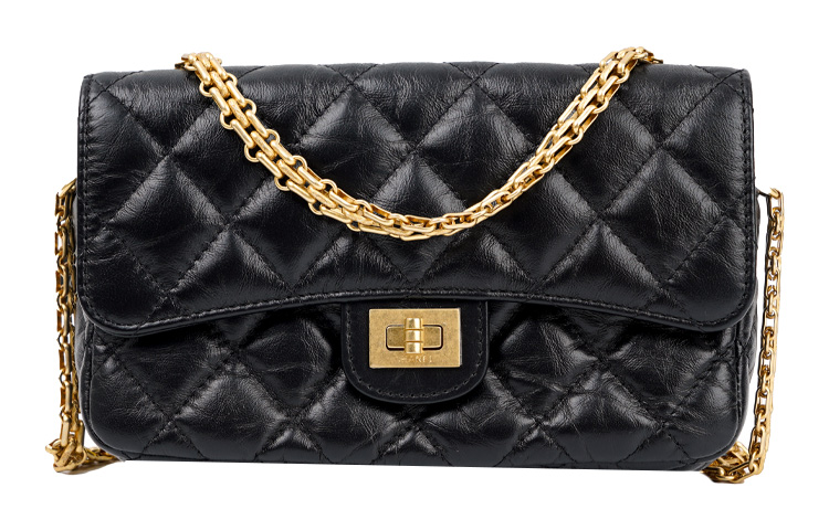 

2,55WOC Кожа Теленка Чехол для Телефона, Плечевая Сумка, Нагрудная Сумка Женская Черная CHANEL