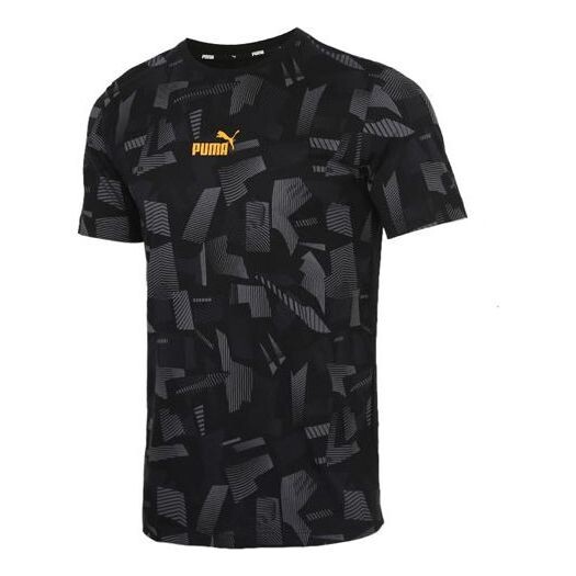 

Футболка contrasting colors logo round neck short sleeve black Puma, черный