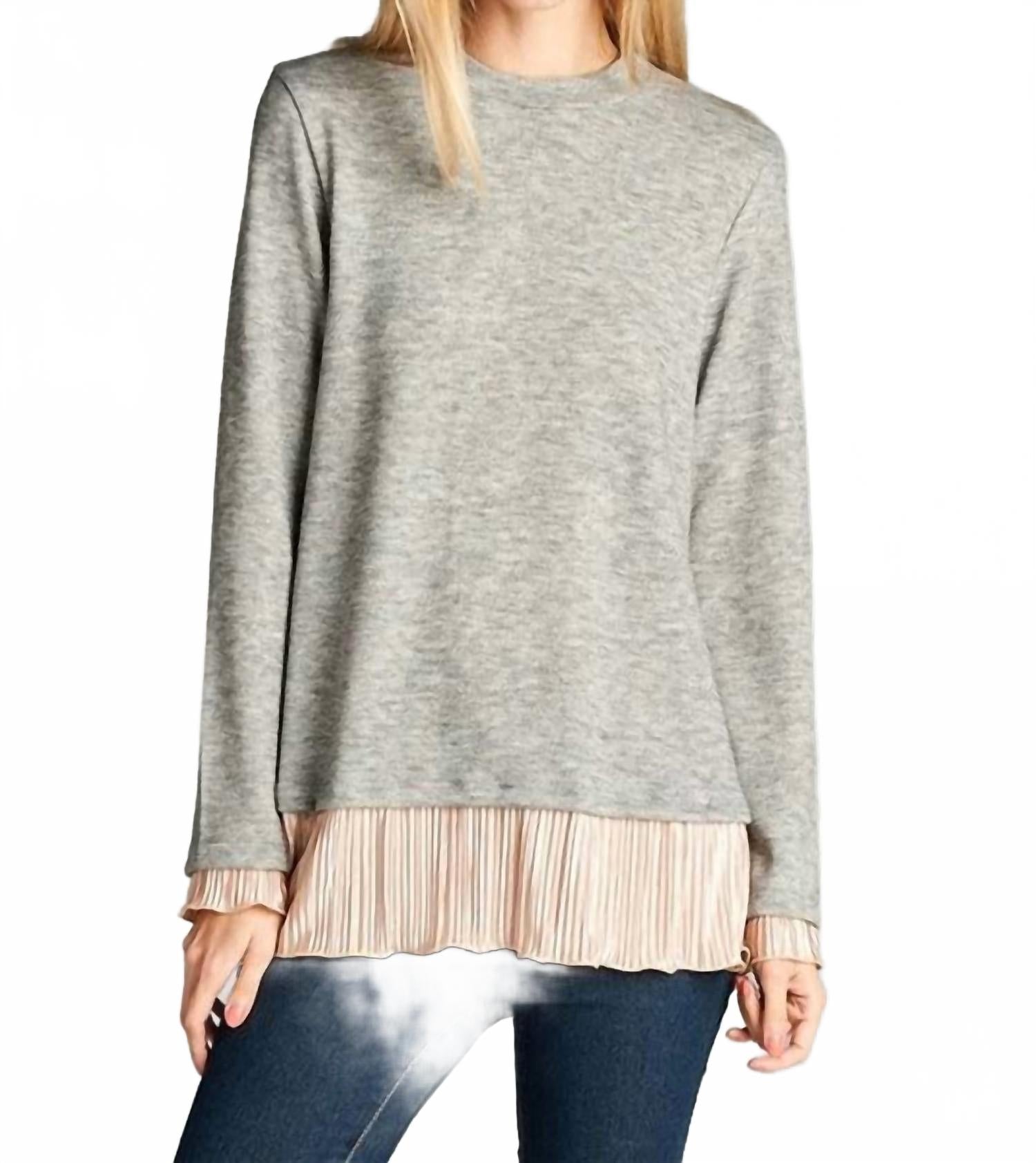 

Топ с атласной отделкой, серый Hailey & Co, серый