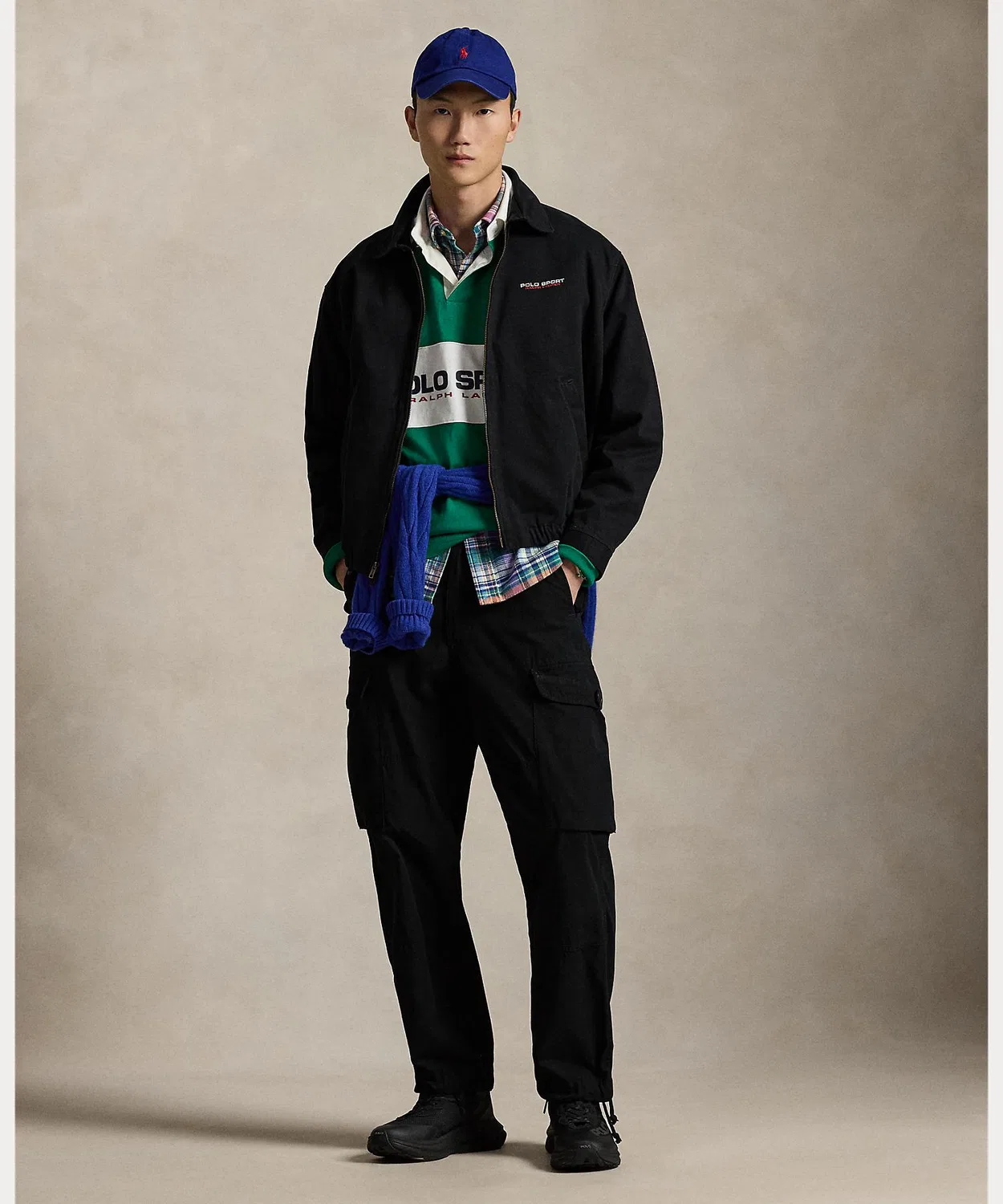 Куртка Big Fit Polo Sport Twill, Ralph Lauren, хлопок, чёрный