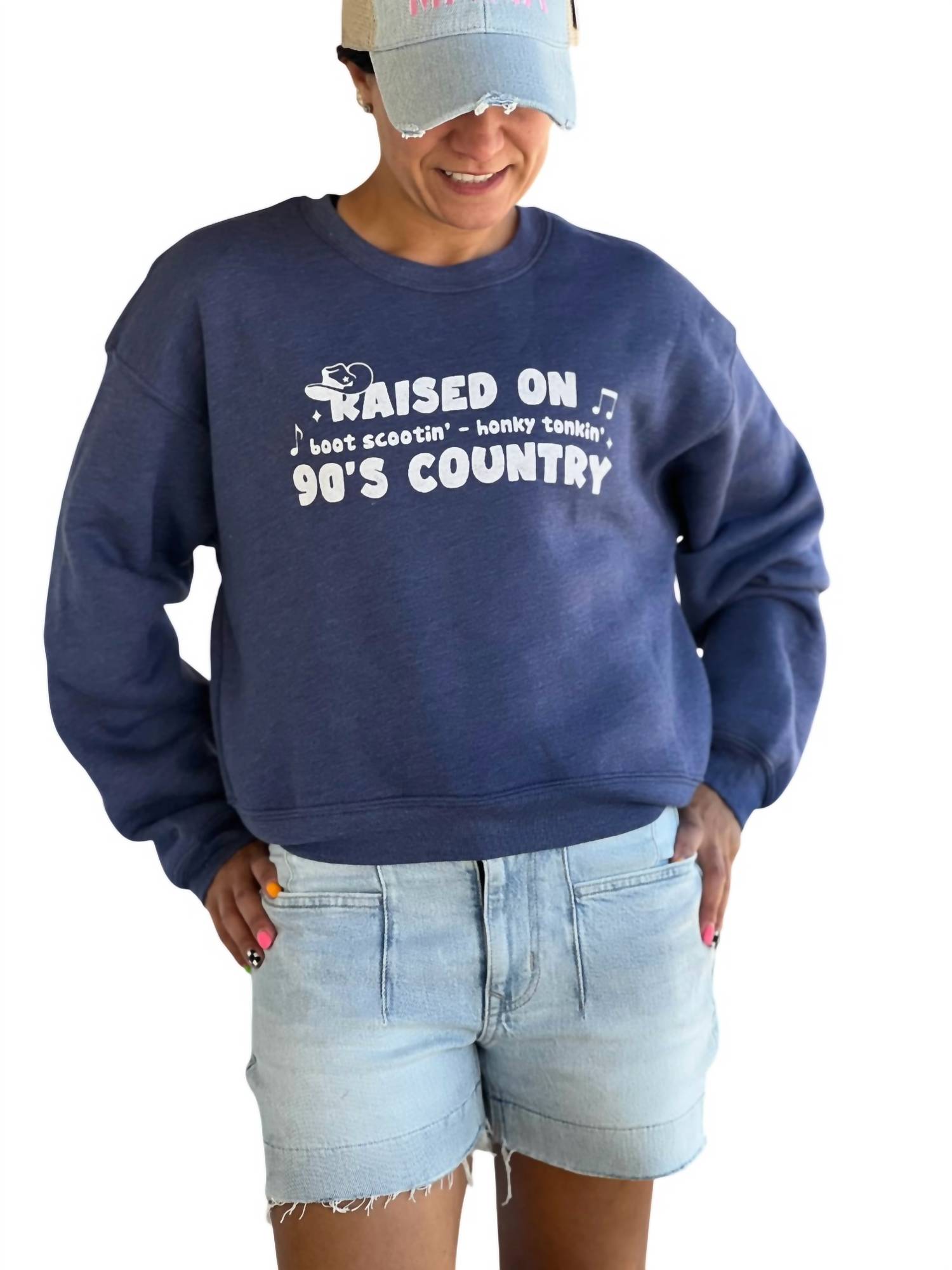 

Толстовка Raised On 90'S Country в темно-синем цвете OAT COLLECTIVE
