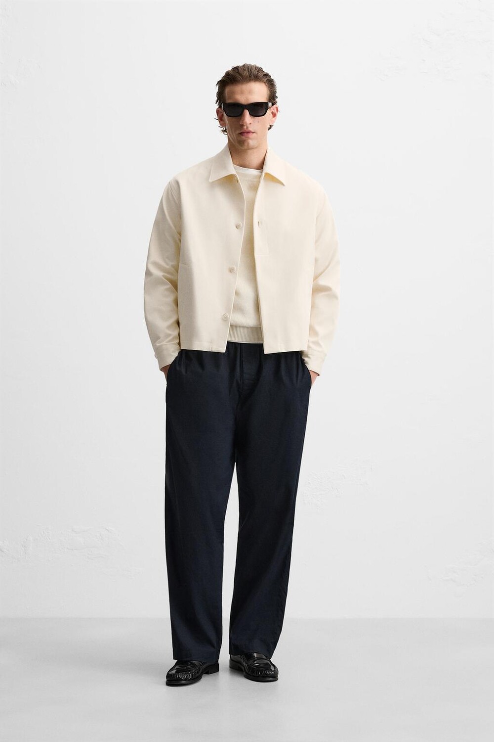 

Верхняя рубашка с карманами ZARA, экрю