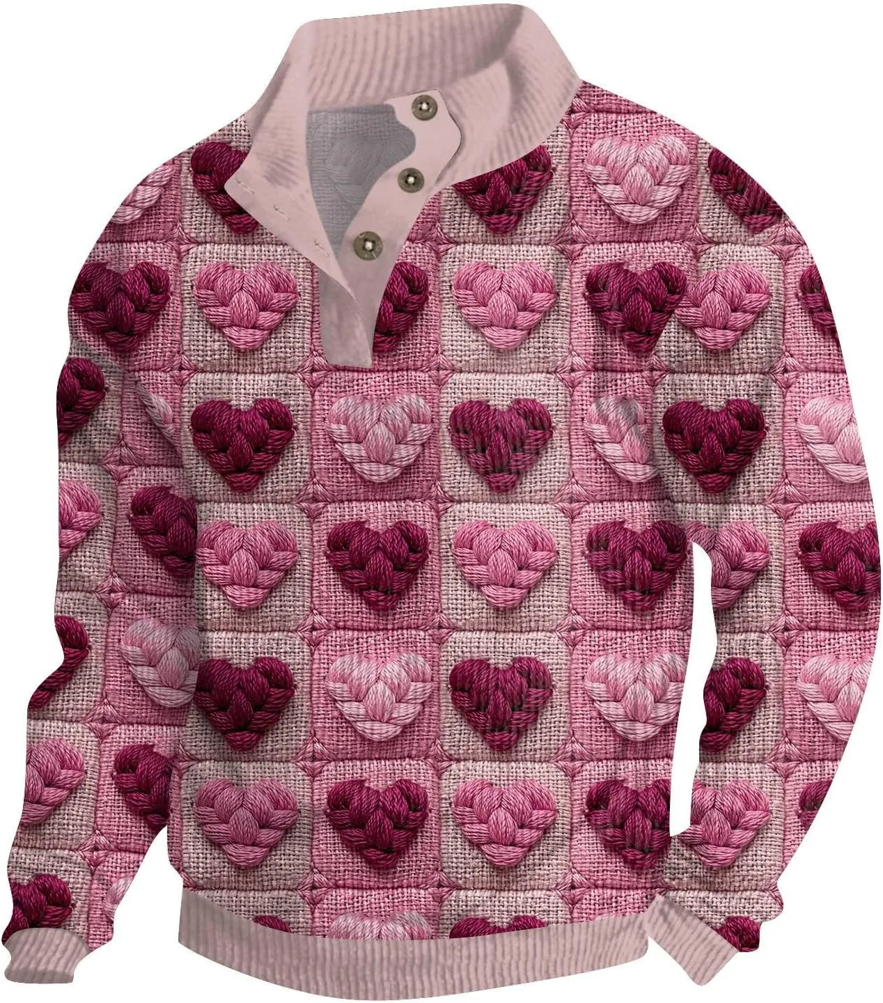 

Свитер мужской рождественский с воротником стойкой на пуговицах