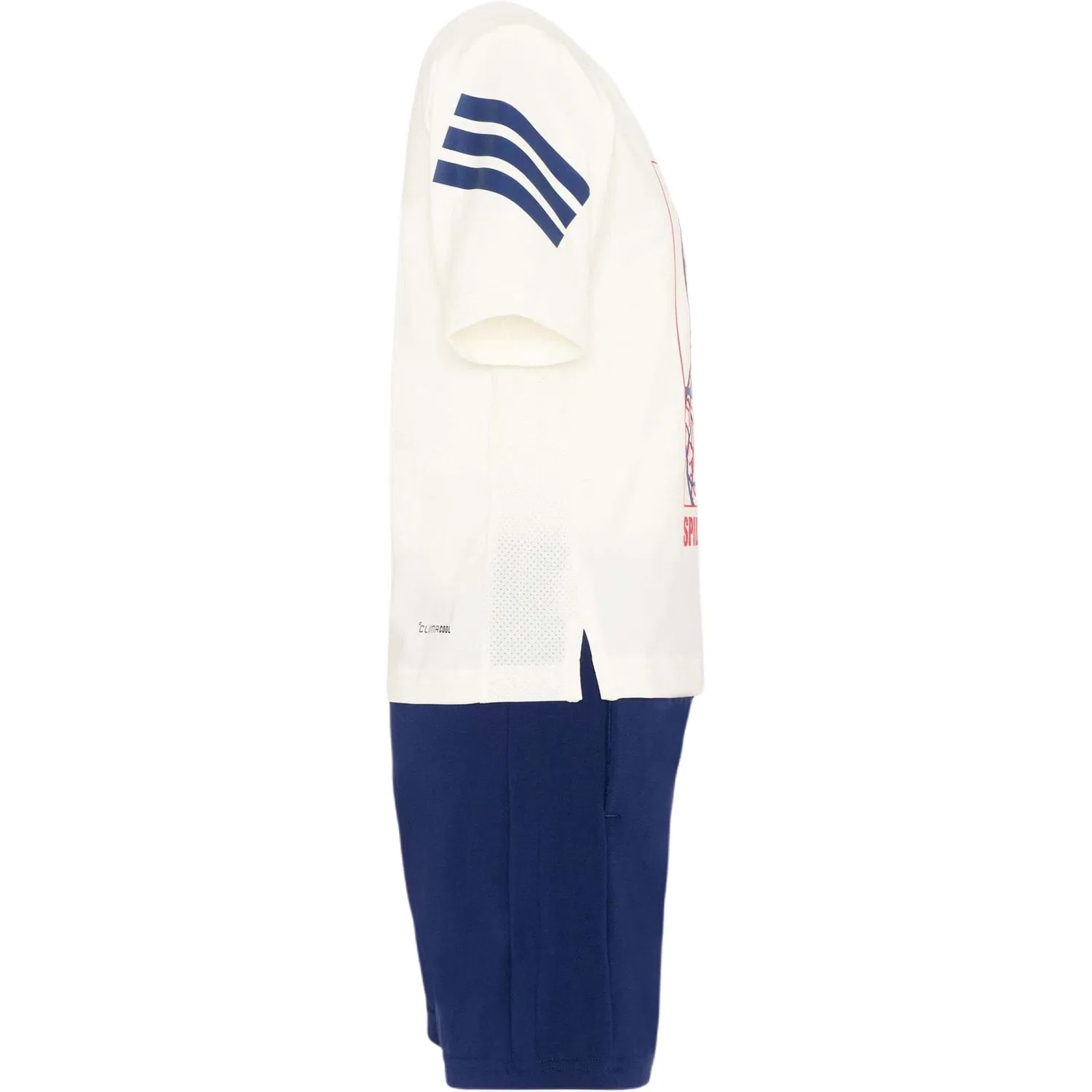 Детская спортивная одежда Casual с круглым вырезом Adidas, Ecru Top+Dark Blue Shorts — фото 4