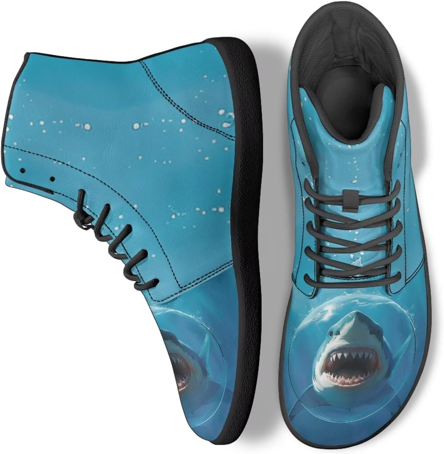 

Мужские и женские кроссовки для ходьбы из ПУ-кожи, с высоким голенищем, для путешествий, тренировок, бизнеса, походов и велоспорта Ecaestolph, синий