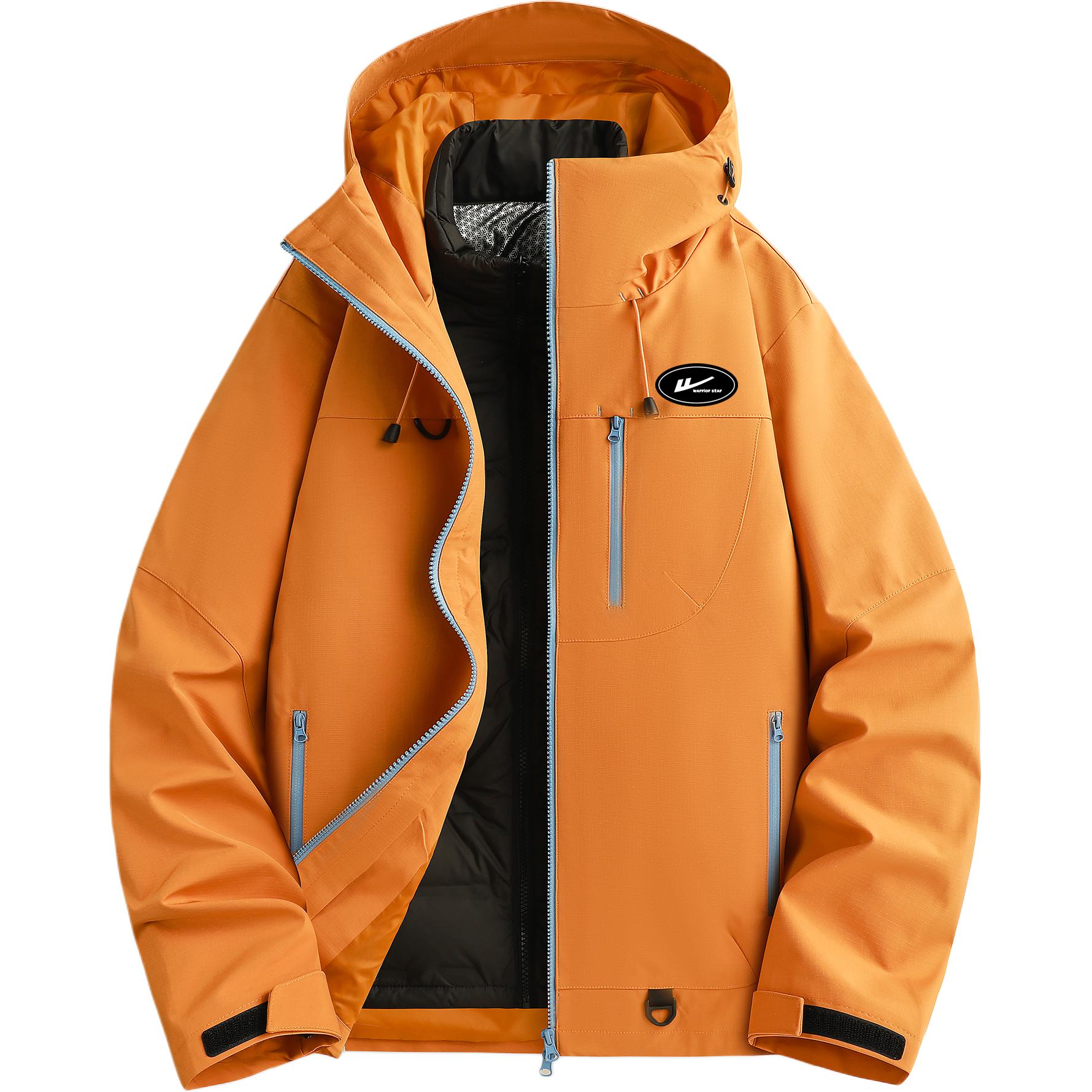 

Пуховик женский с капюшоном утепленный Others WARRIOR, золото оранжевый (90% cotton diy badge)