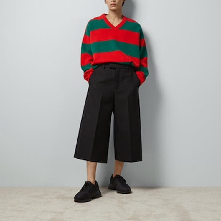 Свитер мужской Gucci Track, красный/серебристый — фото 2
