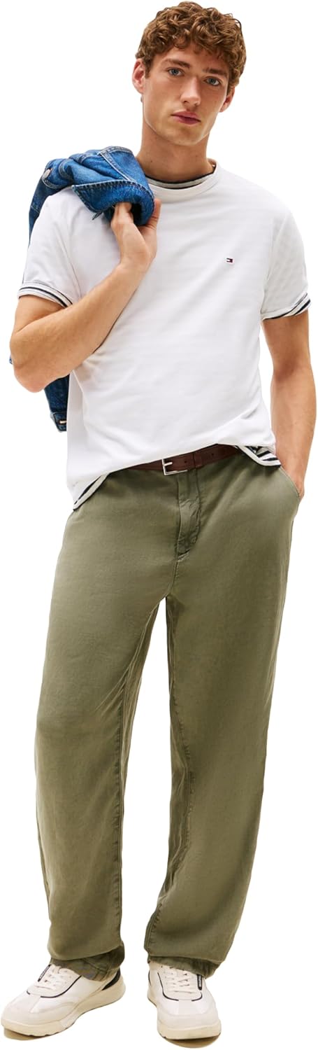 Мужские футболки Tommy Hilfiger Dry Fit с коротким рукавом и влагоотводящими свойствами, White — фото 3
