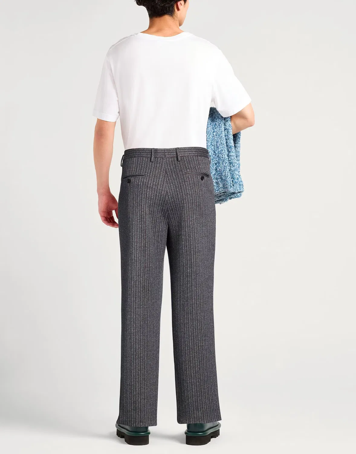 Брюки прямые из шерсти с жаккардовым узором ETRO Charcoal — фото 3