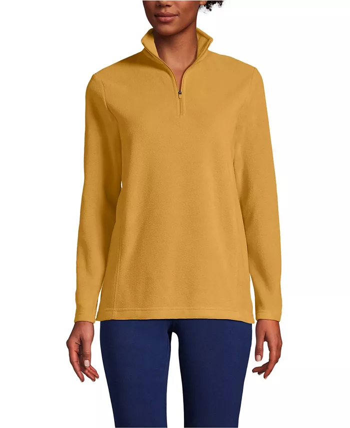 

Женский флисовый свитер Anyweather с короткой молнией Lands' End, желтый