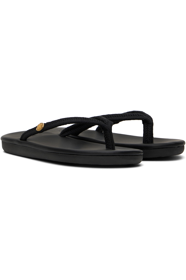 Саионара вьетнамки с верёвочными ремнями Ancient Greek Sandals, черный — фото 4