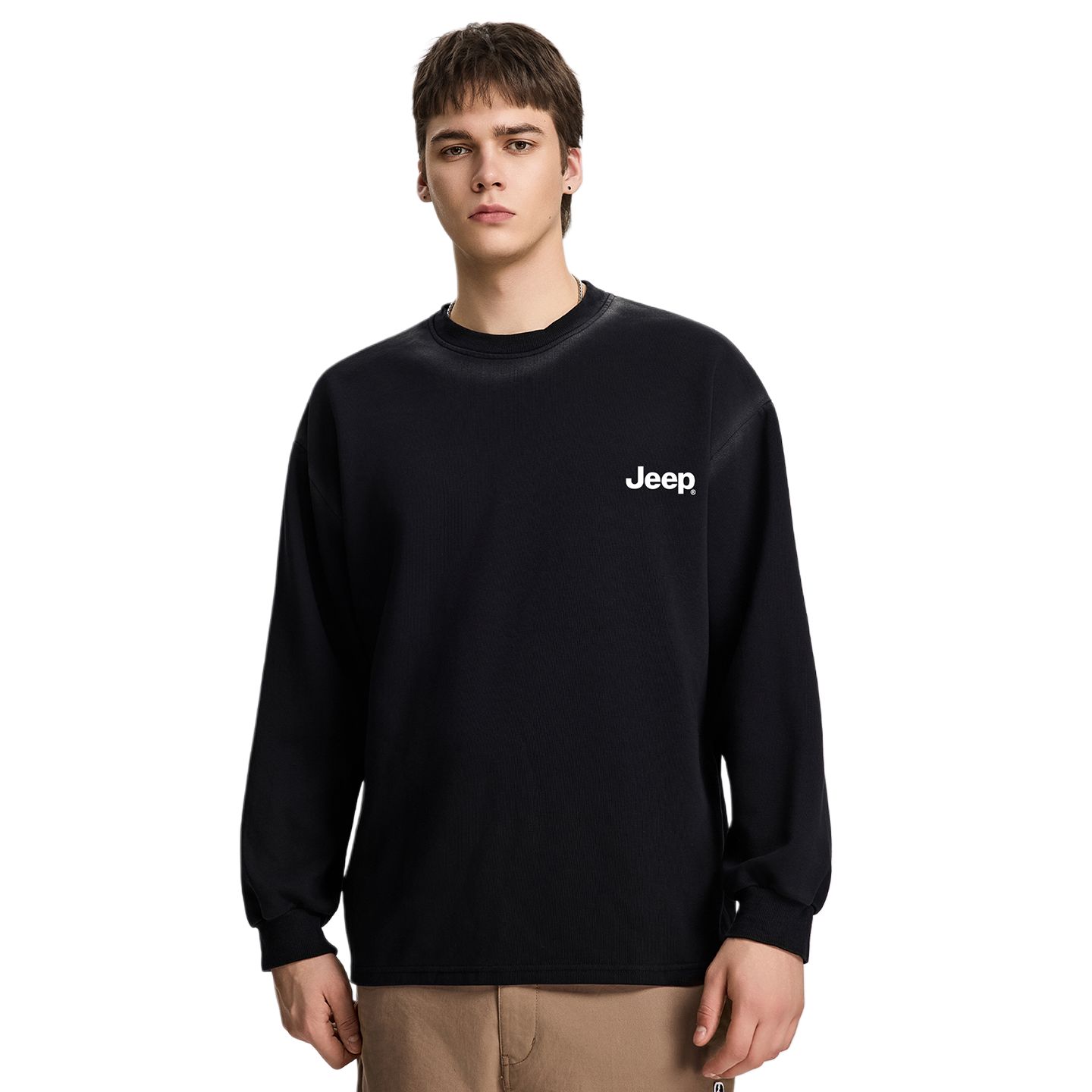 

Свитшот Unisex Crew Neck Moderate Regular Jeep, черный
