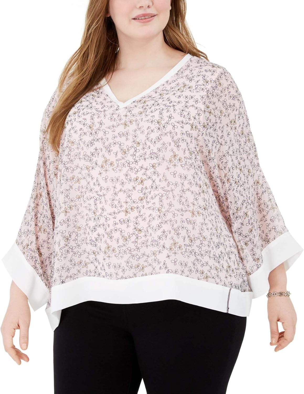 

Женский шифоновый топ с принтом Tommy Hilfiger размера плюс, Light Pink