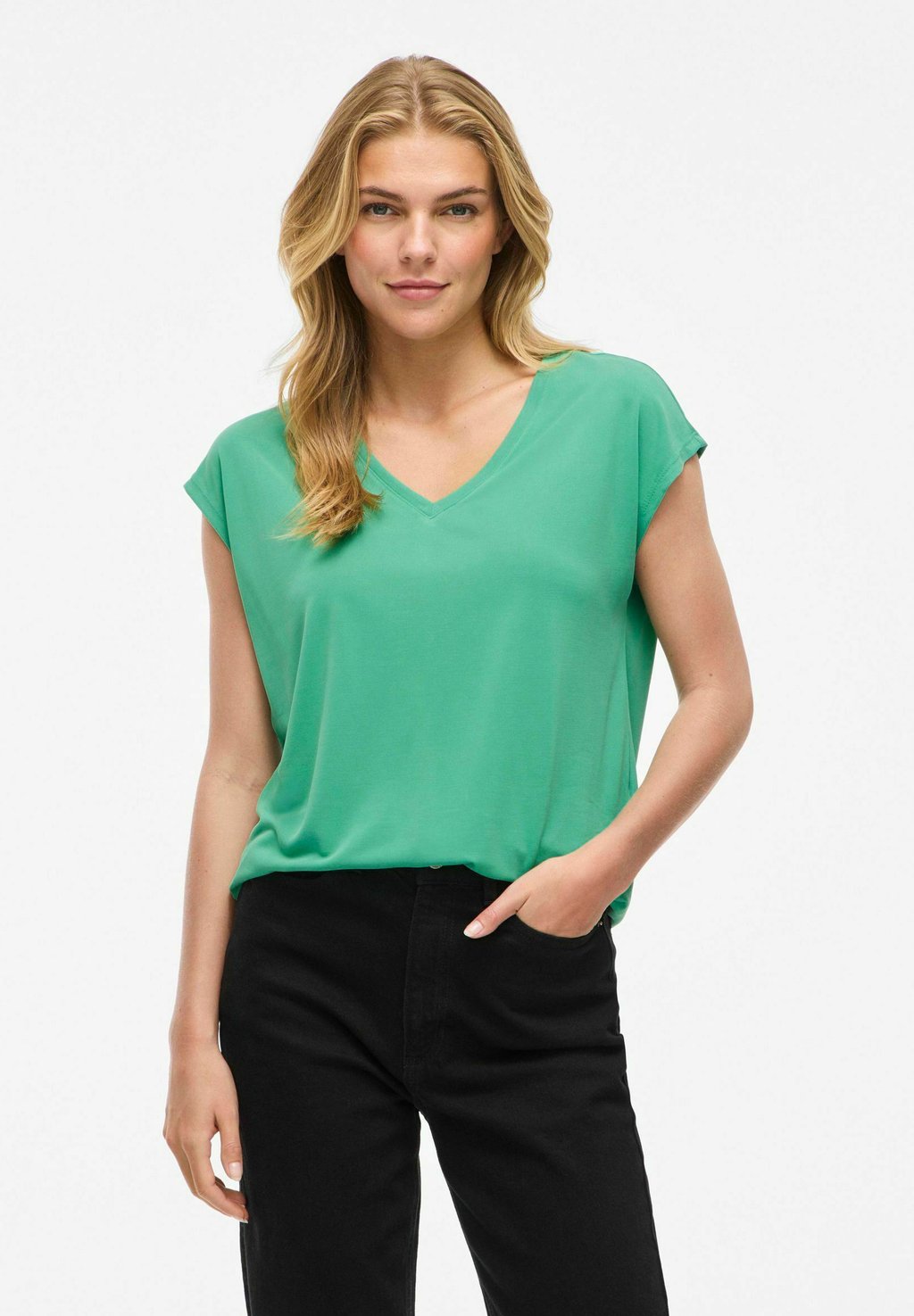 

Базовая футболка VIMODALA V NECK VILA, зеленый