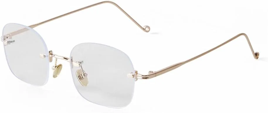 

Солнцезащитные очки в стиле ретро прямоугольной оправы без дужек для женщин, модные солнцезащитные очки для мужчин, очки в маленькой оправе MTZJH, C3 Gold