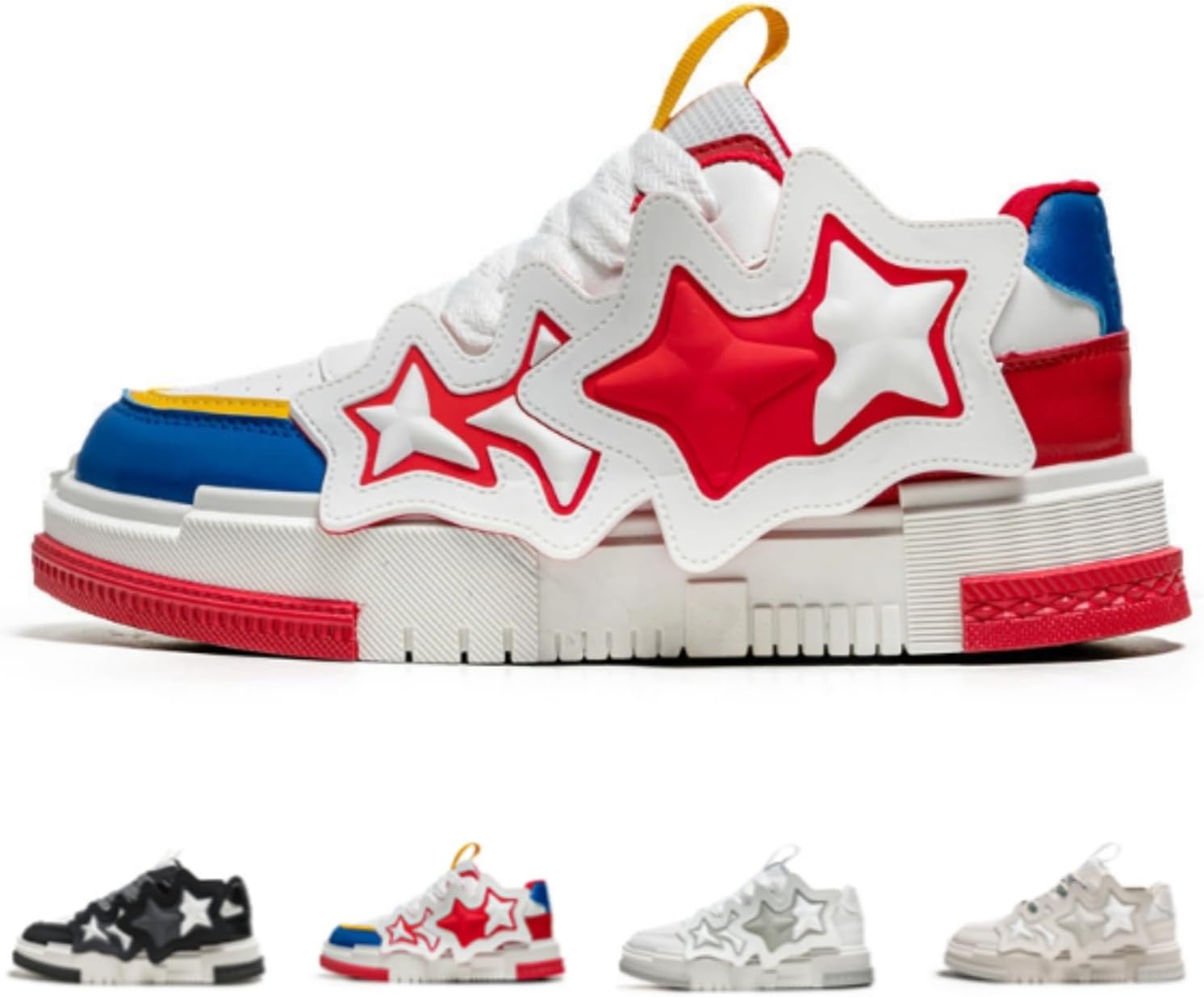 

Кроссовки Star Chunky для женщин и мужчин, модные повседневные эстетичные скейт-шуз, платформенные кроссовки Acaritouch, красный/синий