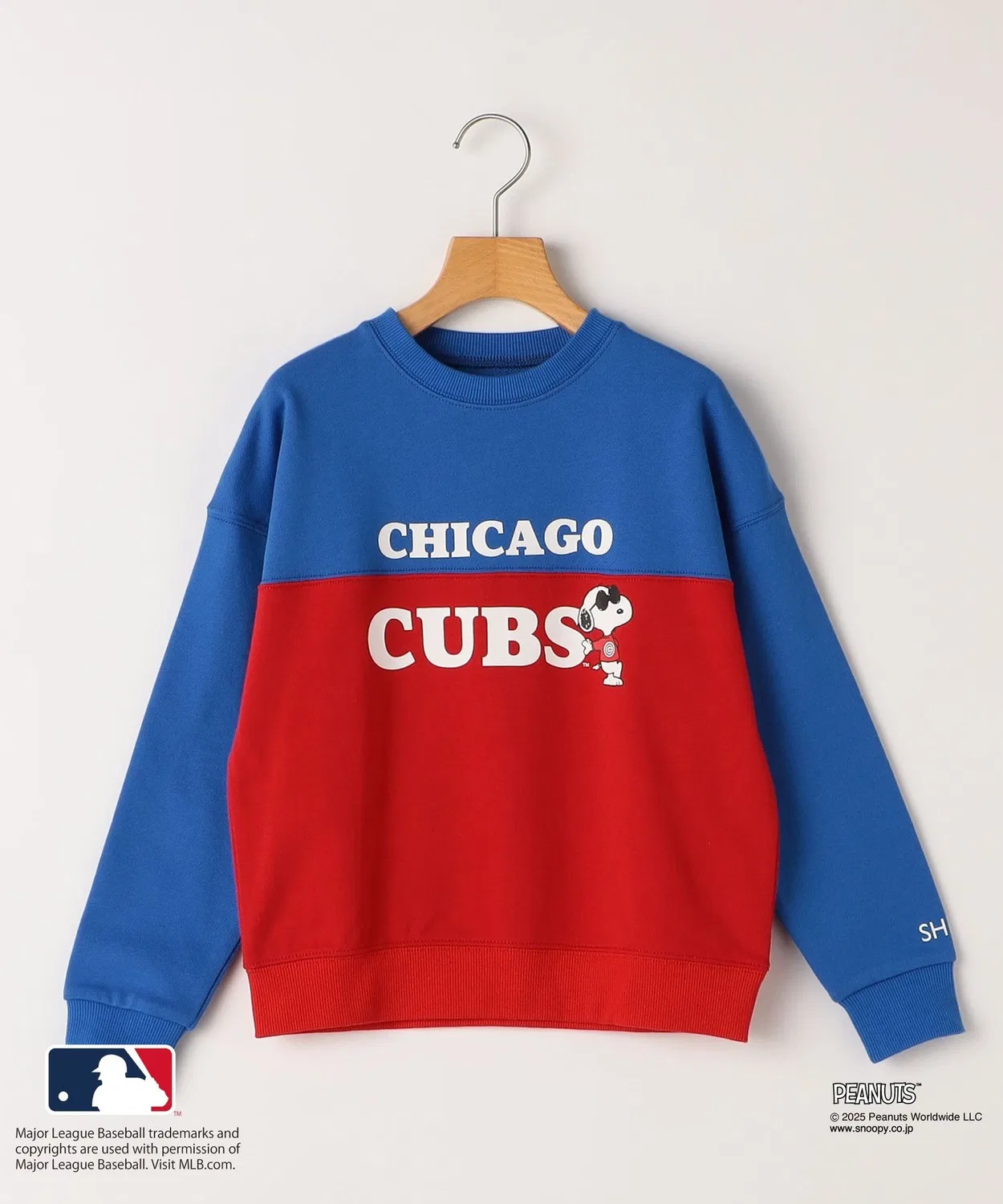 Свитшот коллаборации MLB × PEANUTS, SHIPS, детский, синий