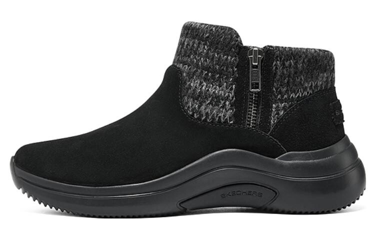 Зимние ботинки женские Skechers с вязаной вставкой, черный