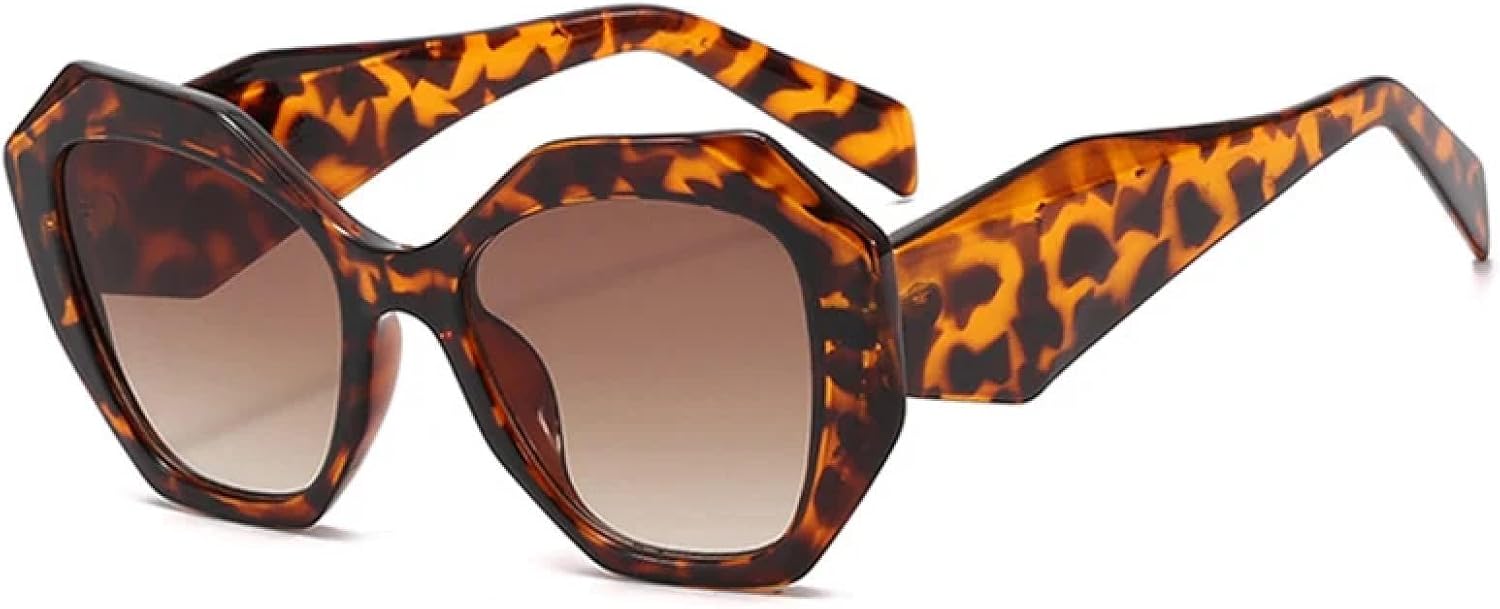 

Большие солнцезащитные очки «кошачий глаз» для женщин, очки с леопардовым принтом, солнцезащитные очки UV400 для мужчин, солнцезащитные очки с градиентным покрытием DSVIGF, Leopard Tea Gradient