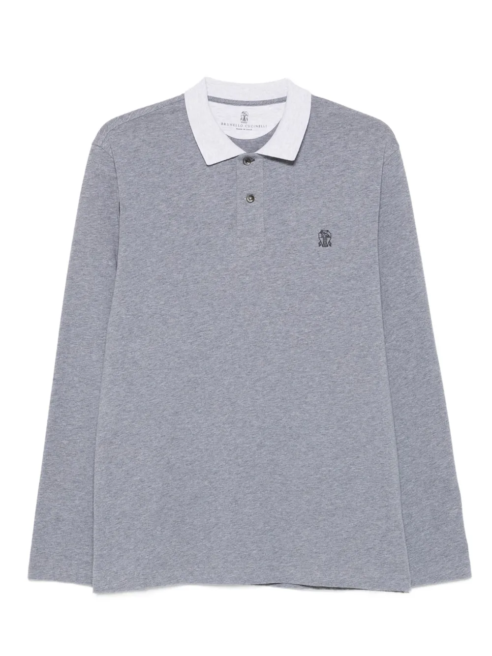 

Рубашка поло с длинными рукавами Brunello Cucinelli, серый