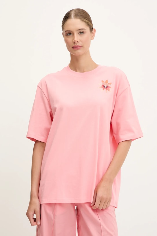 

Хлопковая футболка GFX Tee Adidas Originals, розовый