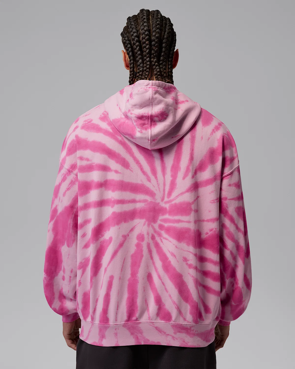 Мужской фестивальный худи с тай-дай принтом Jordan Brooklyn Fleece, Iced Carmine/Pinksicle/Pale Ivory — фото 2