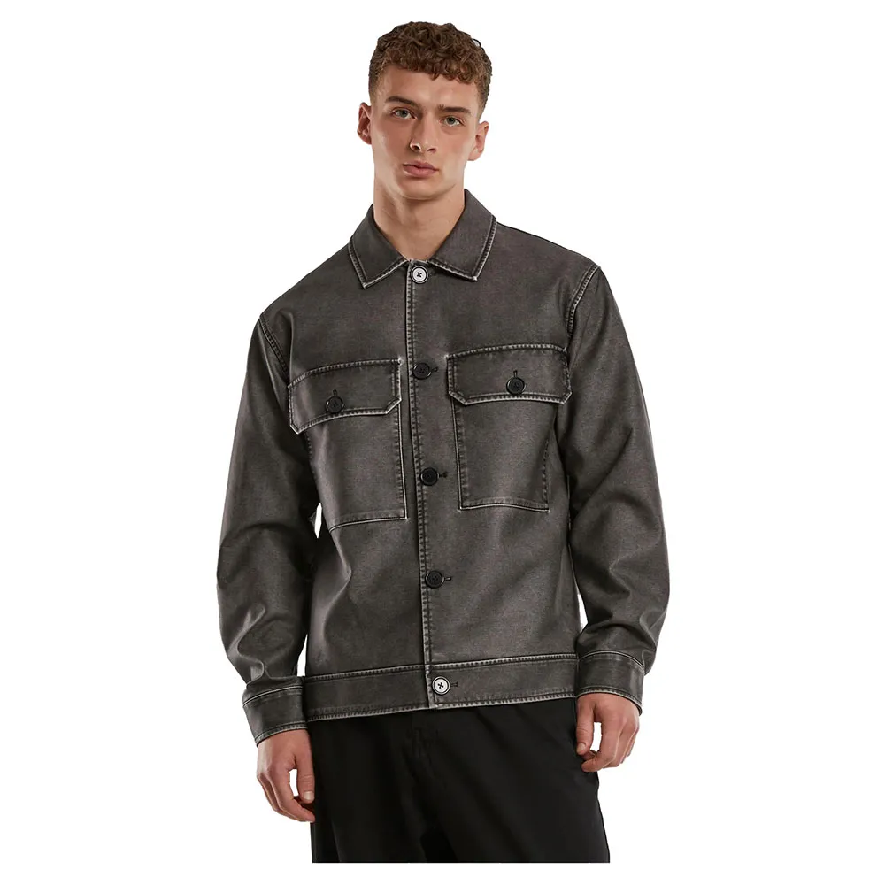 

Верхняя рубашка Urban Classics Synthetic Vintage Leather, серый