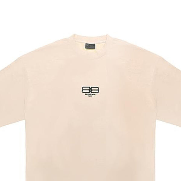 Футболка bb paris icon t-shirt medium fit 'beige black' Balenciaga, бежевый — фото 3