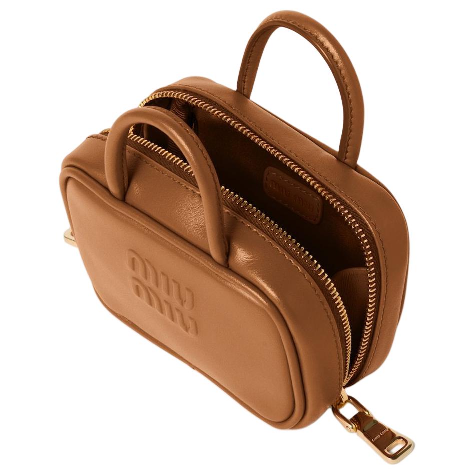 MIU MIU Кожаный аксессуар для сумки женский коричневый, Brown — фото 3