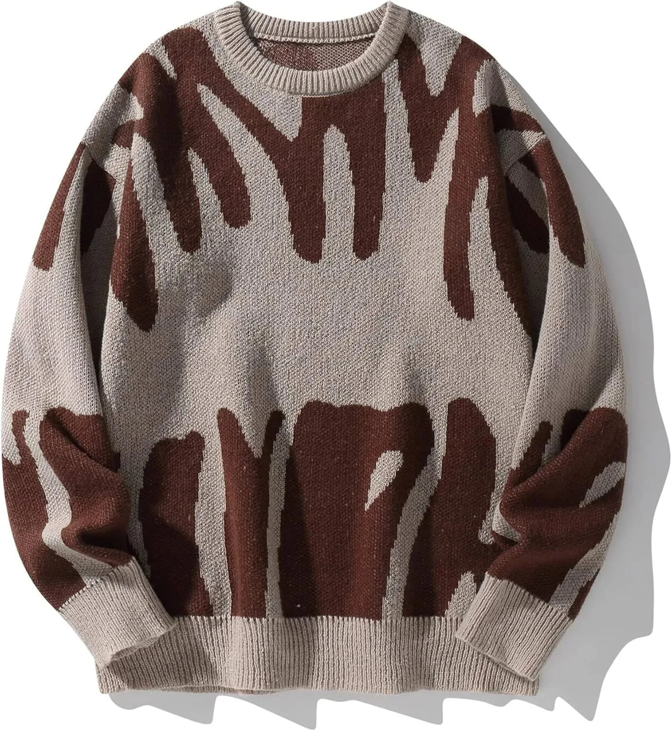 

ZAFUL мужской оверсайз свитер с длинным рукавом и цветным принтом