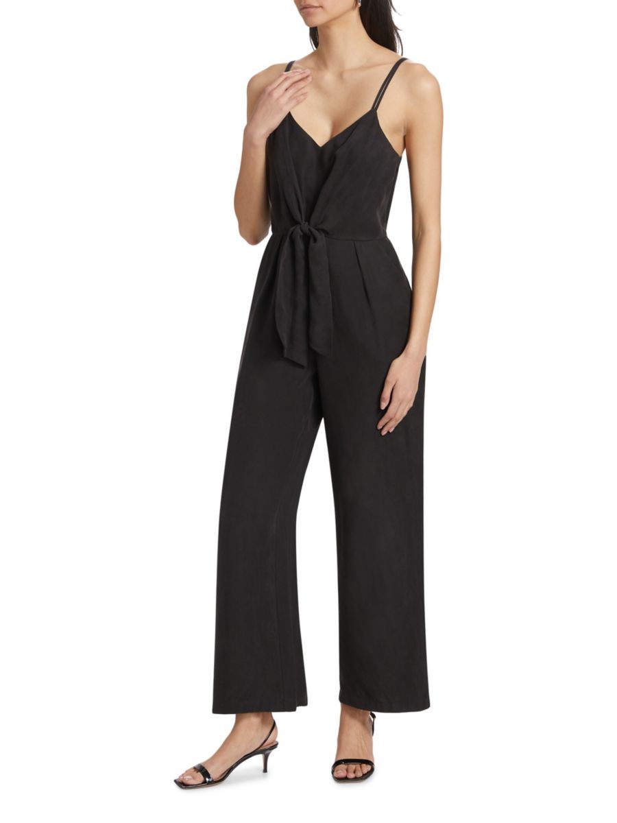 

Комбинезон с V-образным вырезом и завязкой на талии If Only Studio, черный