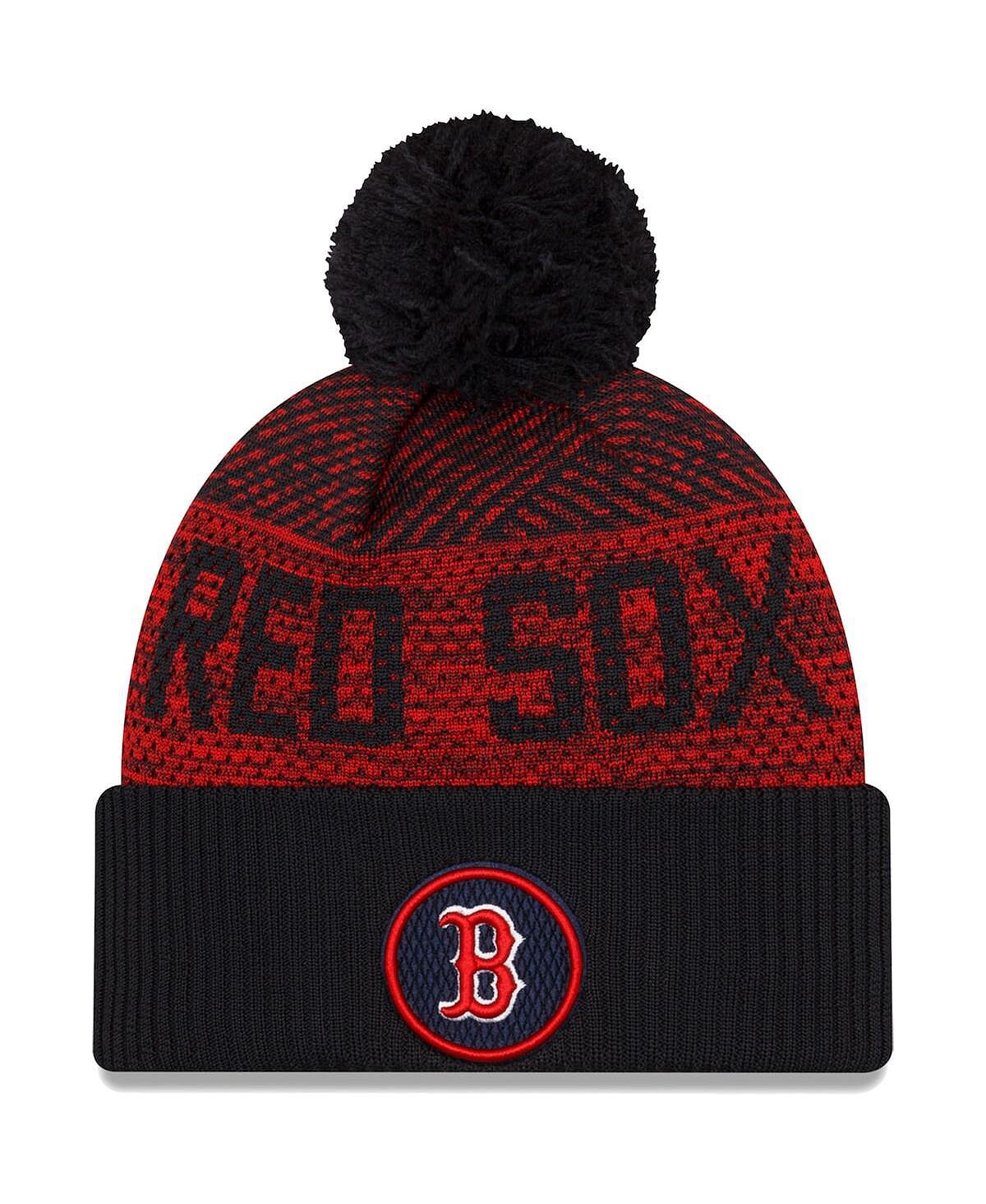 

Мужская темно-синяя спортивная вязаная шапка Boston Red Sox Authentic Collection с манжетами и помпоном New Era