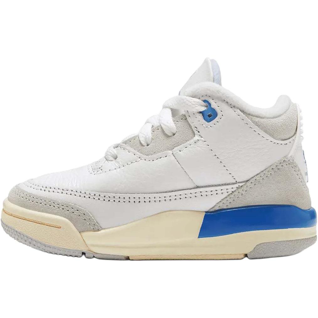 

Низкие кроссовки Air 3 с противоскользящим износостойким верхом для малышей Jordan, белый/синий