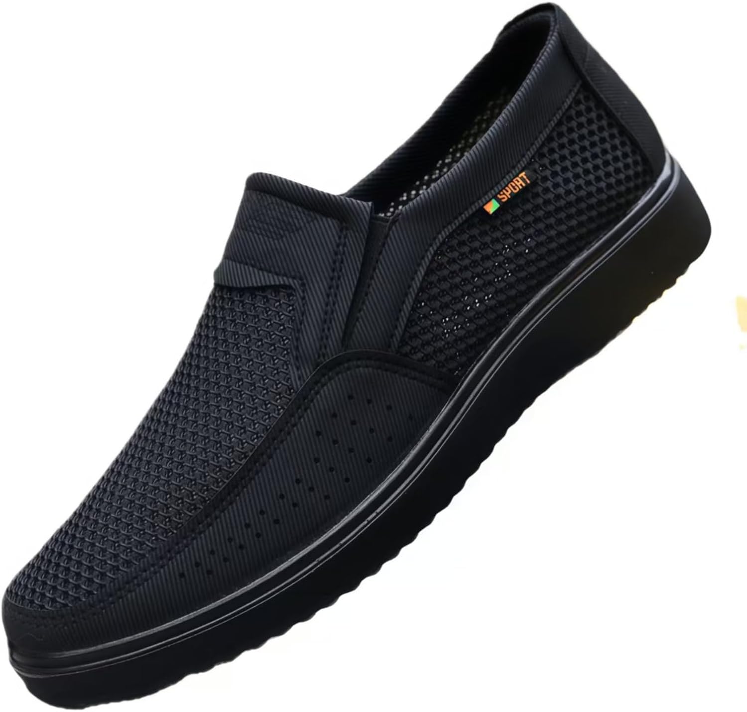 

Мужские повседневные лоферы слипоны, лодочные с сеткой, прогулочные туфли, деловые оксфорды, кроссовки для работы, удобные, легкие, с мягкой подошвой Purubylley, черный