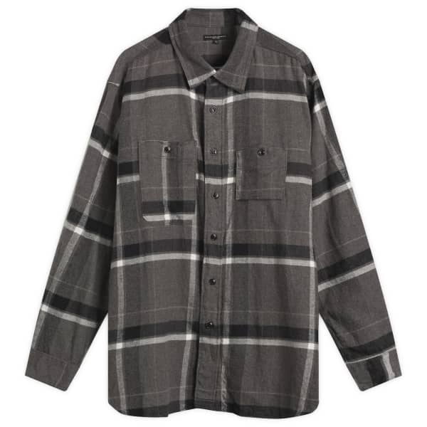 

Брашированная рабочая рубашка в крупную клетку Engineered Garments, grey & black