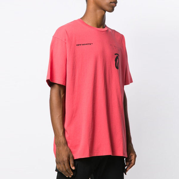 Футболка splitted arrows large short sleeve loose fit red Off-White, красный — фото 4
