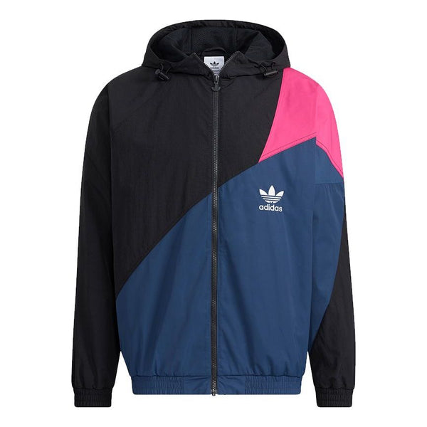 

Куртка adidas originals Ts Wb Logo Printing Colorblock hooded track Jacket Black, черный