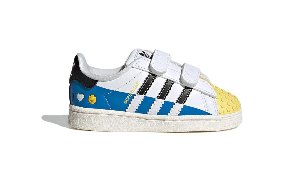 Низкие дышащие кроссовки SUPERSTAR CF для малышей и младенцев Adidas Originals, белый/синий — фото 2