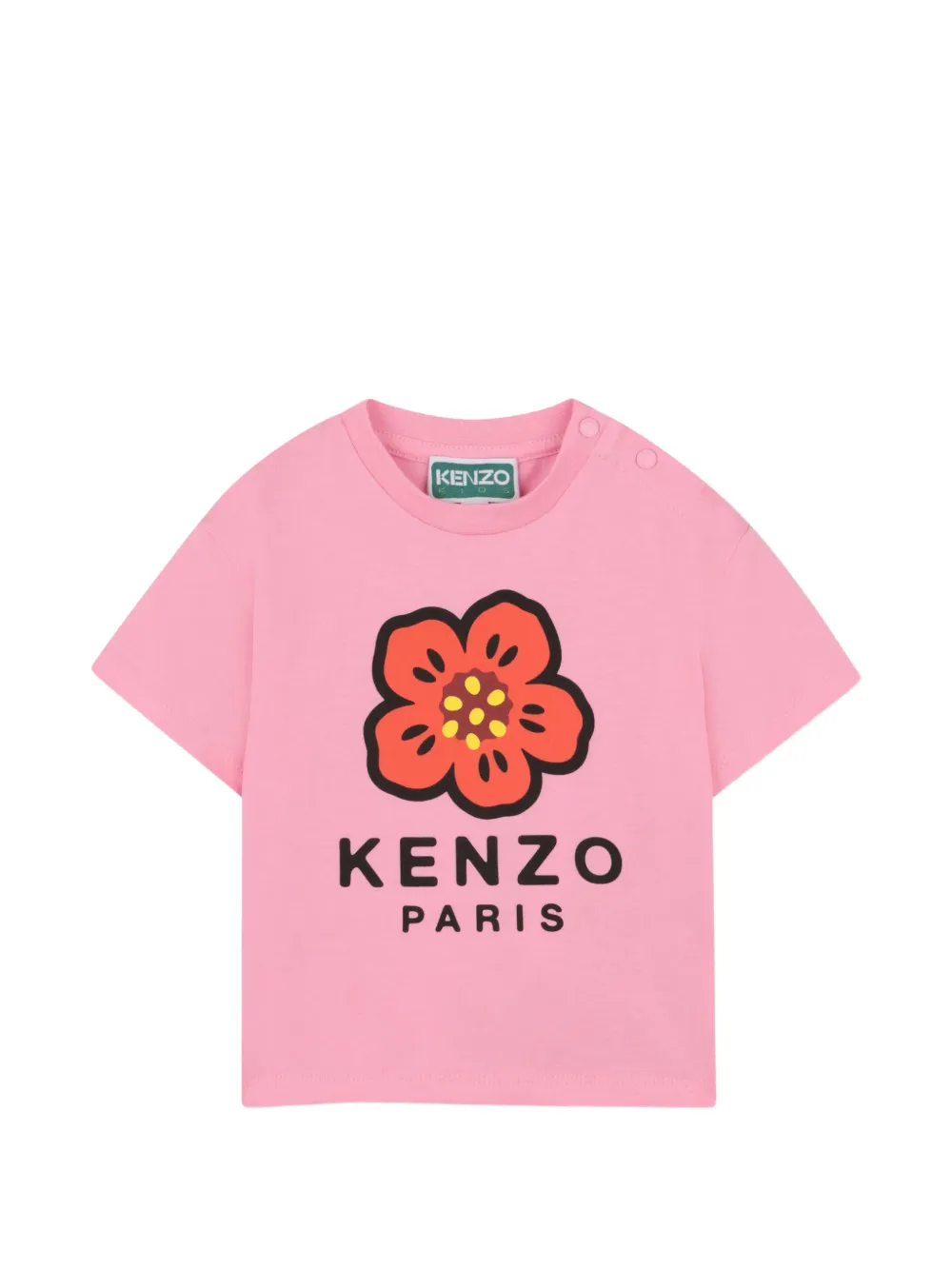 

Футболка с принтом-логотипом Kenzo Kids, розовый